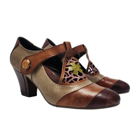 L'Artiste Spring Step Jardin Pumps 37 US 7 Floral Heels Colorful Victorian Shoes - Picture 6 of 8